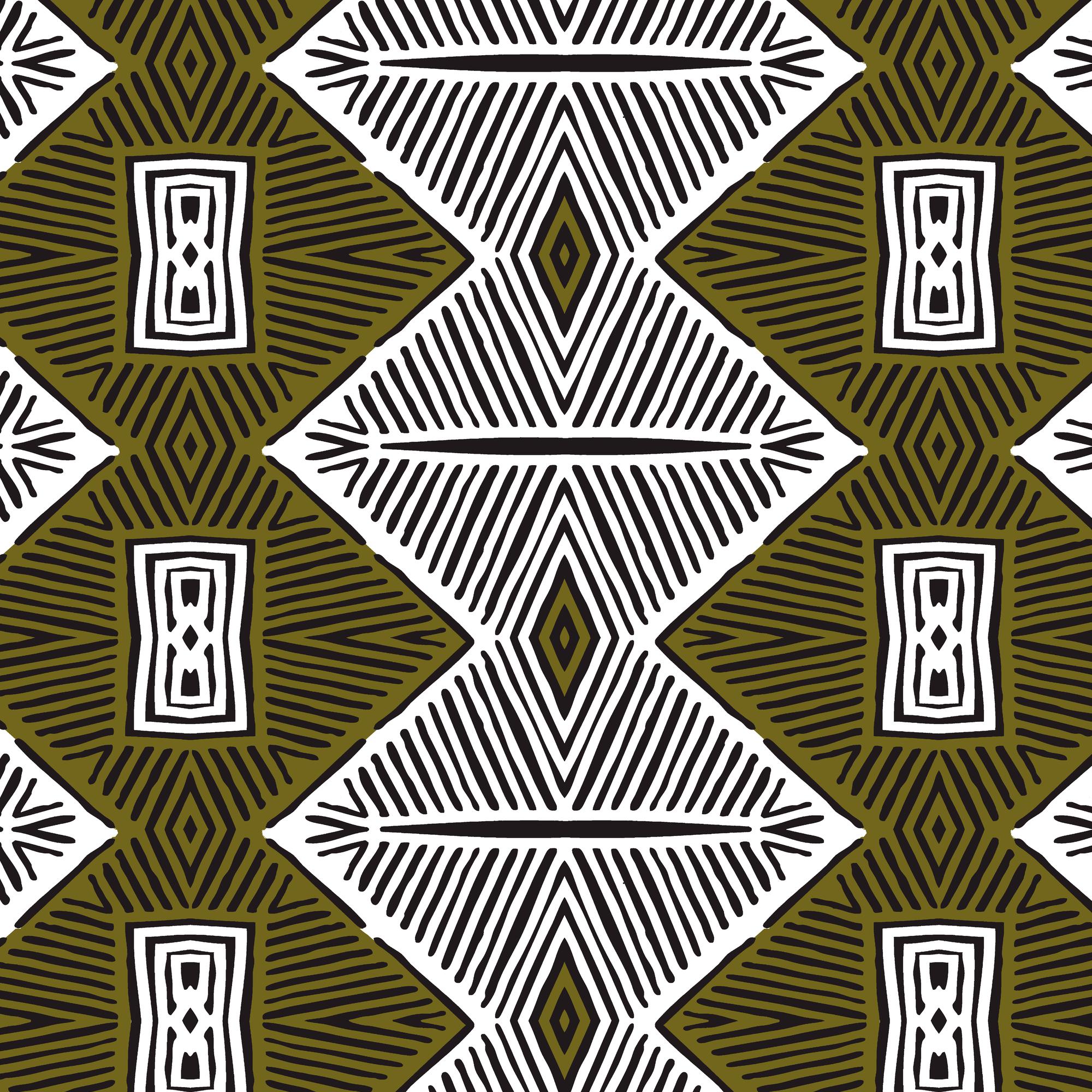 Morogoro in Grün-Weiß mit Muster | Kollektion Tansania IN&OUT 